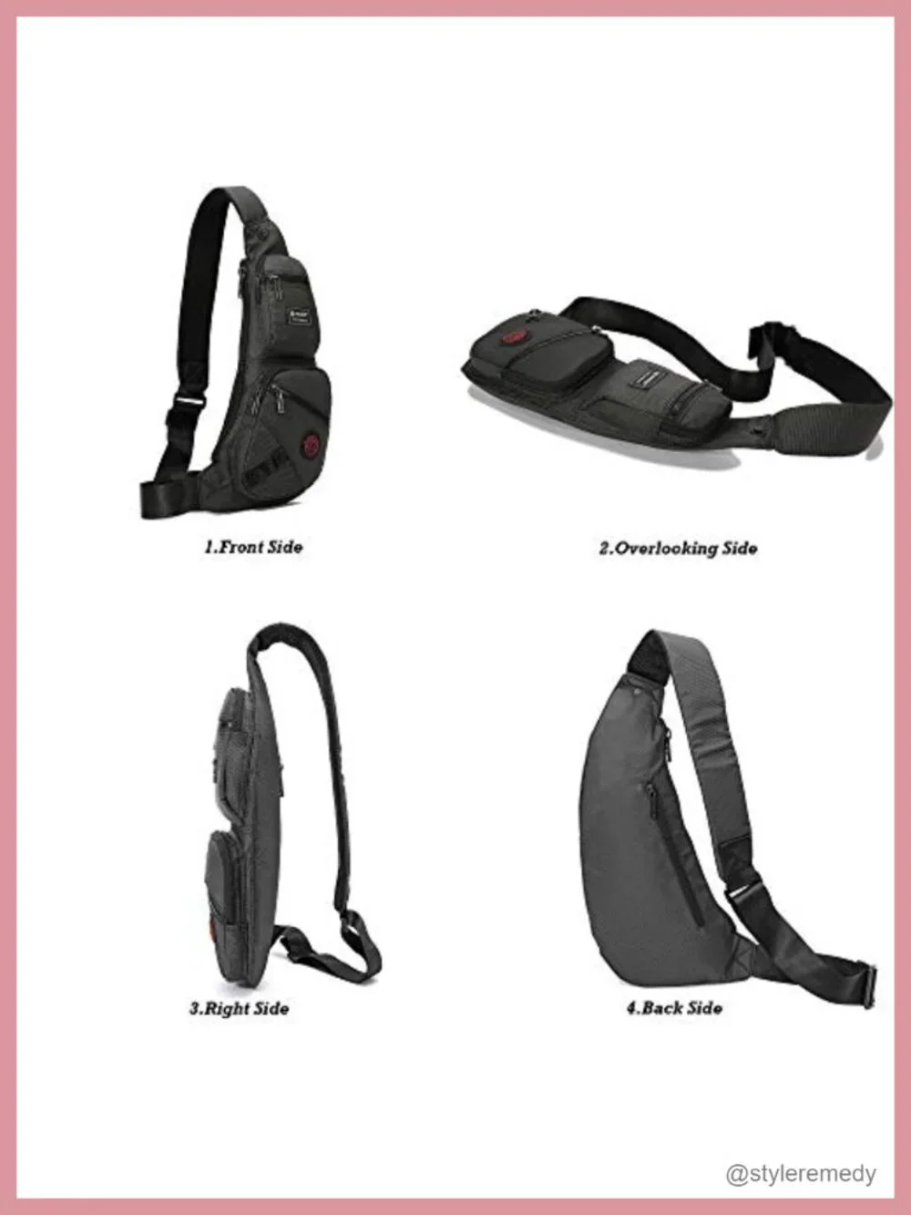 Nylon Sling Bag Chest Shoulder Backpack Crossbody Daypack for Men Women